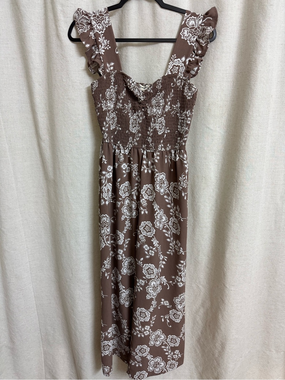Inspired Hearts Brown & White Floral Romper